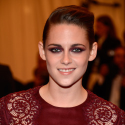 Kristen Stewart chose a bold burgundy eye to match her Stella McCartney outfit