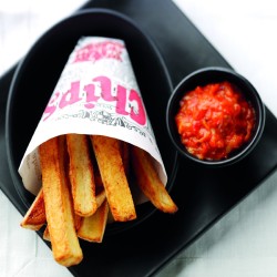 Homemade ‘Junk’ Food: Chips with Tomato and Red Pepper Dip