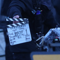 Batman Filming -clapperboard (Andrew Milligan/PA)