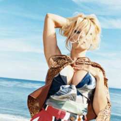 Pamela Anderson in Viviennes Westwood's SS09 campaign