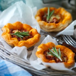 Red Pepper, Tomato and Vintage Cheddar tartlets with a hint of chilli