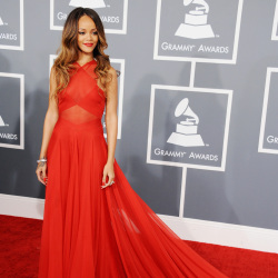 Rihanna looked stunning in her red gown