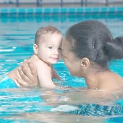 The pool can be fun for parents and the baby 