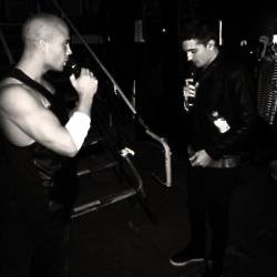 Max George & Tom Parker backstage / Credit: Twitter @thewanted