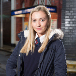 Tilly Keeper as Louise Mitchell / Credit: BBC
