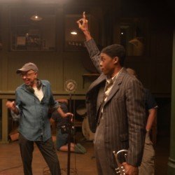 Viola Davis and Chadwick Boseman with Ma Rainey's Black Bottom director George C. Wolfe / Picture Credit: David Lee/Netflix