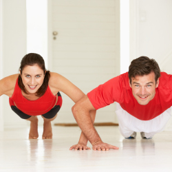 Working out together may be beneficial to your waist line