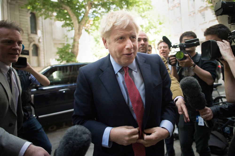 Boris Johnson arrives at the Conservative Councillors' Association Group Leaders' Day at Local Government House in London on June 21, 2019 / Photo Credit: Stefan Rousseau/PA Wire/PA Images