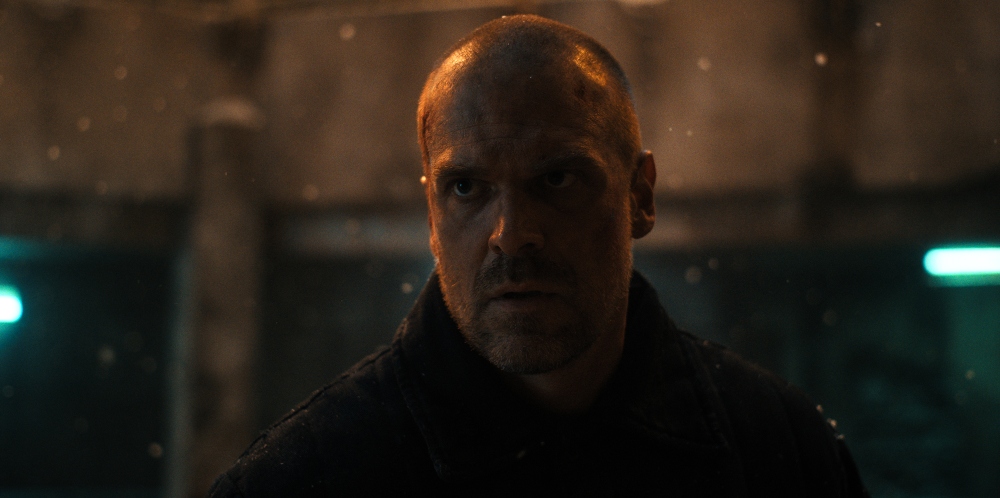 Despite the assumptions his life had come to a sad end in Season 3, Sherriff Hopper will be making his return, donning a brand new look in the form of a shaved head. That steely stare is still there, though. / Picture Credit: Netflix