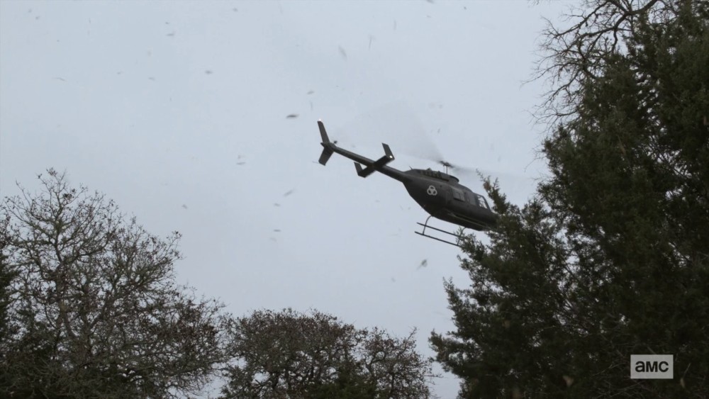A Civic Republic helicopter was also spotted in Fear The Walking Dead / Picture Credit: AMC