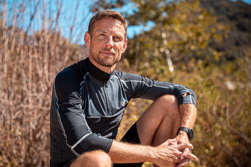 Jenson Button wearing his Dare 2b clothing