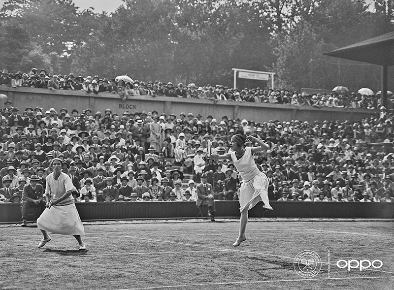 Fashion pioneer Suzanne Lenglen is pictured alongside Elizabeth Ryan; one of the earliest images to surface portraying female tennis players athletically. Lenglen became a female icon before her time, through her passion, brought to life for the first time in full colour, as part of OPPO’s Courting the Colour campaign