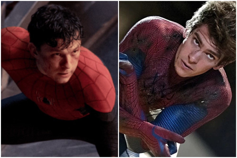 Tom Holland and Andrew Garfield in their respective Spidey Suits / Picture Credits (l-r): Marvel Studios, Sony Pictures
