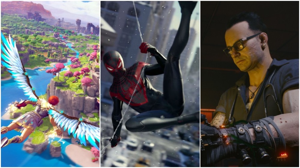 Immortals Fenyx Rising, Spider-Man: Miles Morales and Cyberpunk 2077 are amongst the upcoming releases / Picture Credit: Ubisoft, Sony and CD Projekt RED