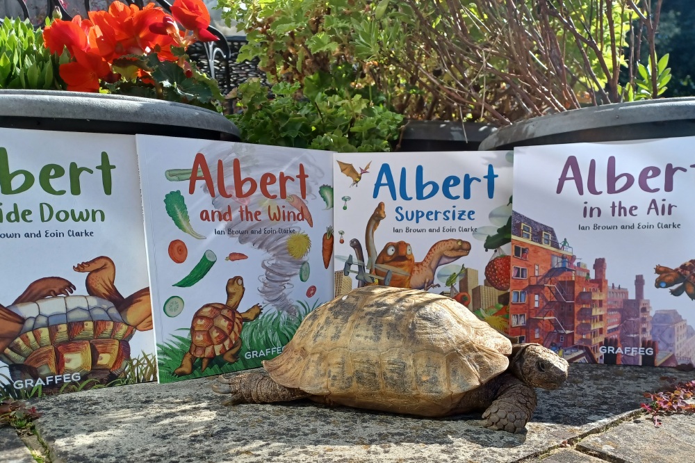 Albert with books