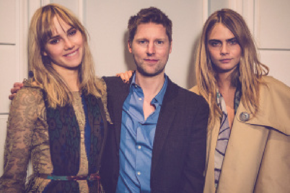 Christopher Bailey with Suki Waterhouse and Cara Delevingne in Shanghai 