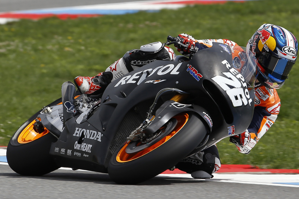 Dani Pedrosa Takes The New 2015 RC213V Motorcycle for a Test Ride.