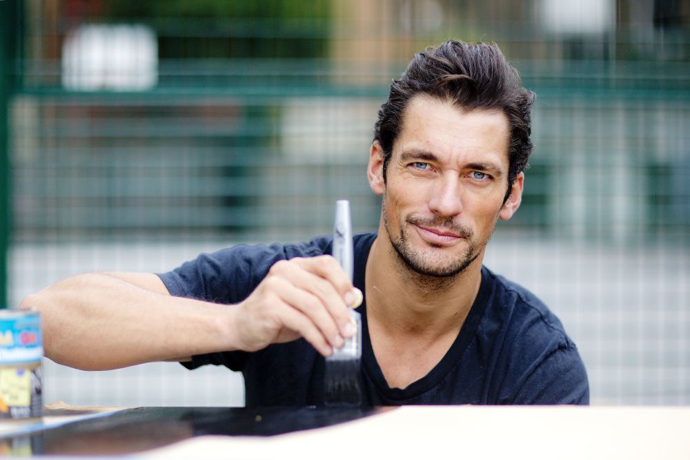 LONDON, ENGLAND – JULY 30TH: David Gandy helps out at a project being transformed as part of Spark Something Good, the new initiative from M&S will see 24 projects in the capital be transformed in just 24 hours to inspire the nation to donate their time to local communities (Photo by David Bebber / REX Features)
