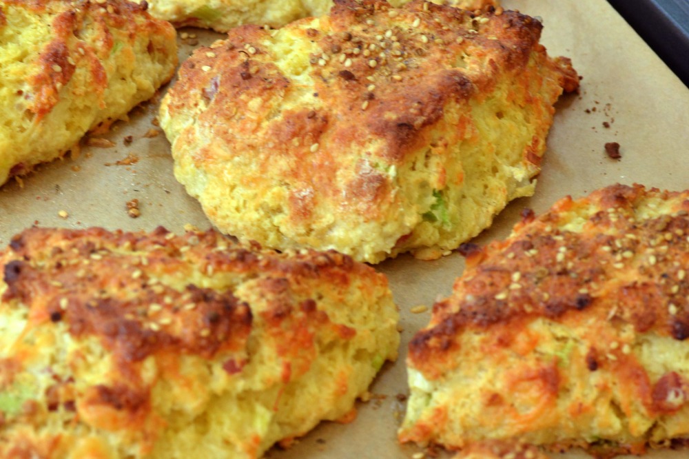 Edd Kimber's Bacon Cheese and Spring Onion Scones