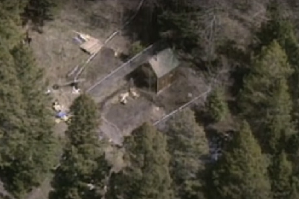 The cabin Kaczynski built and lived in on his land / Picture Credit: Real Crime on YouTube
