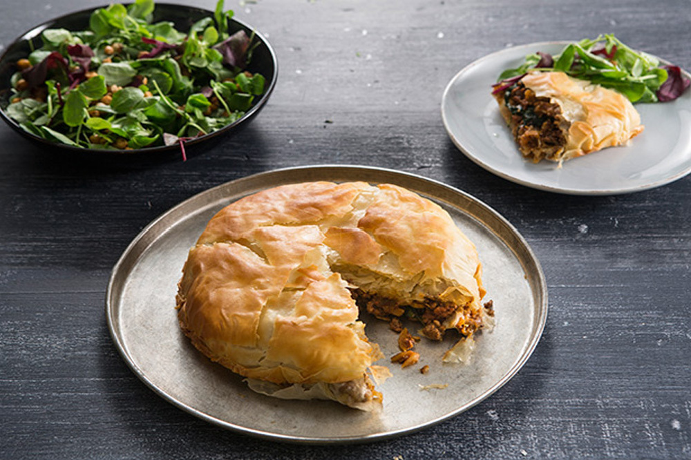 Spiced Lamb and Apricot Filo Pie