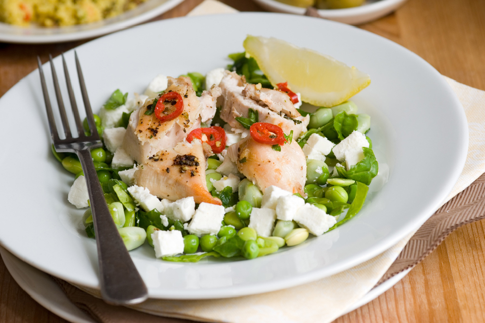 Spring Pea and Mint Salad with Chargrilled Chicken