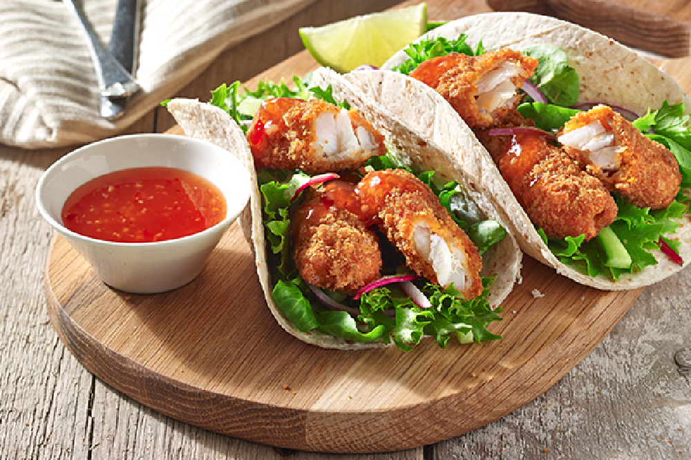Sweet Chilli Cod Fillet Strips Tacos
