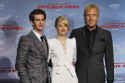 Andrew Garfield, Emma Stone and Rhys Ifans at a Spiderman première 