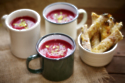 Beetroot & Butternut Squash Soup With Godminster Soldiers