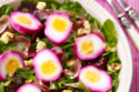 Beetroot Stained Boiled Eggs & Parma Ham Salad