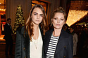 Cara Delevingne and Kate Moss at the Burberry Christmas windows launch