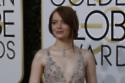 Emma Stone on the Golden Globes red carpet in Valentino