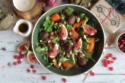 Warm carrot, chestnut and fig festive salad