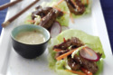 Korean Lettuce Beef Wraps With Kimchi Slaw