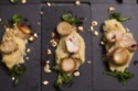 Mushroom Scallops with Apple and Parsnip Mash and Toasted Hazelnuts