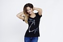 Sam Faiers models the Jeans for Genes day t-shirt