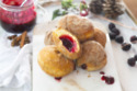 Cinnamon doughnuts with organic blackberry jam