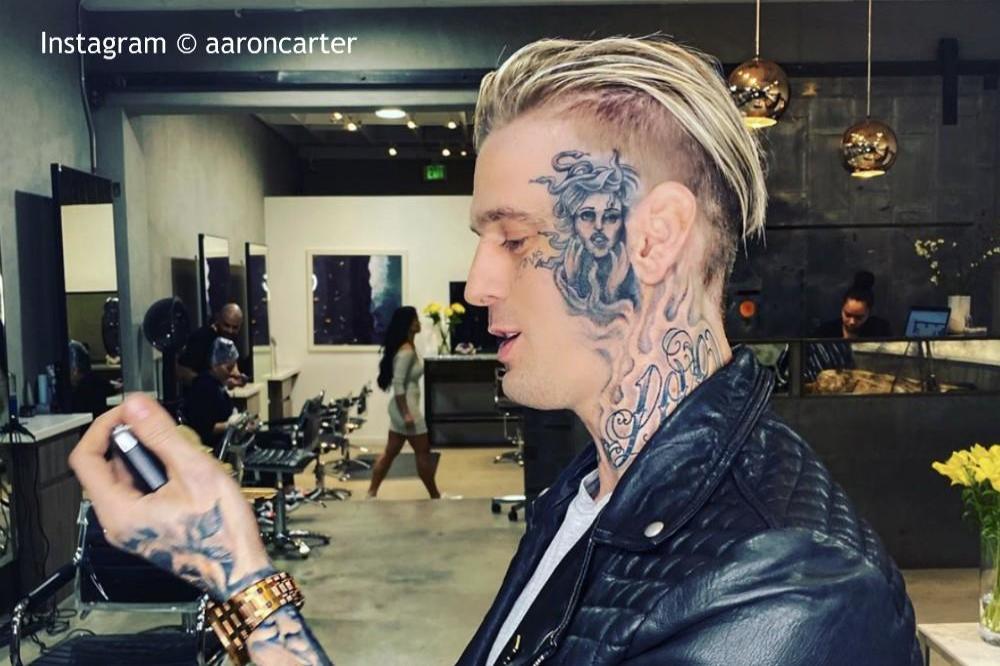 Aaron Carter's face tattoos via Instagram (c)