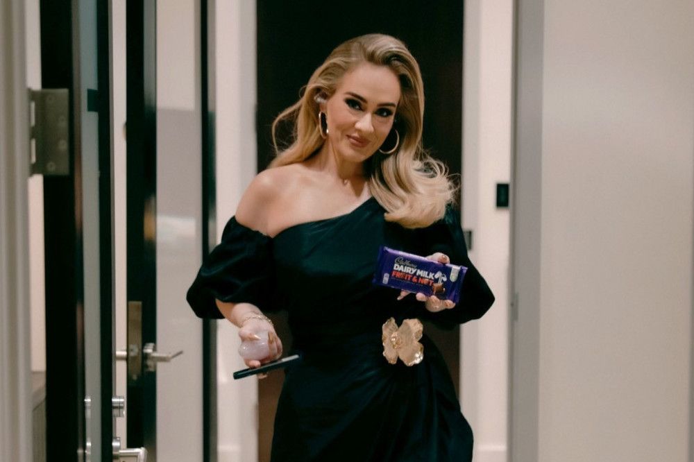 Adele just can't get enough Cadbury Fruit and Nut! (c) Twitter