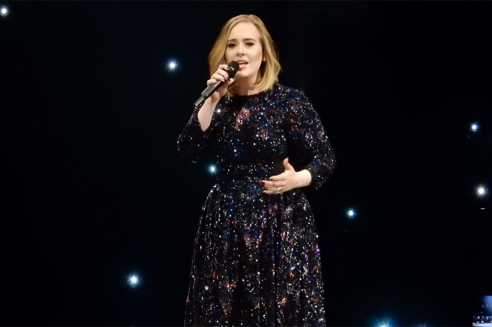 Adele on stage in Belfast in 2016