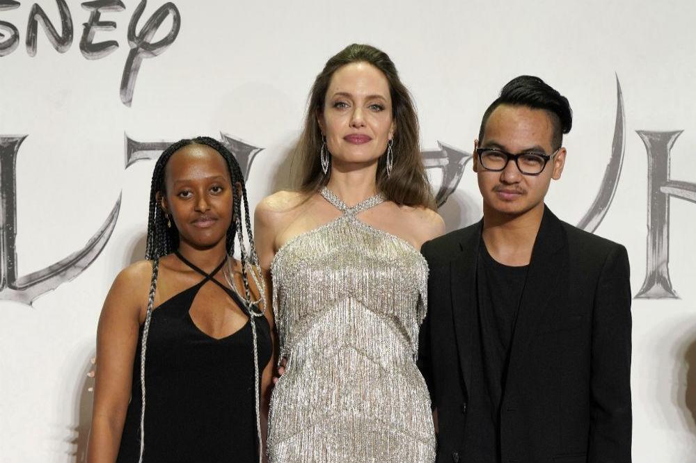 Angelina Jolie with Zahara and Maddox Jolie-Pitt