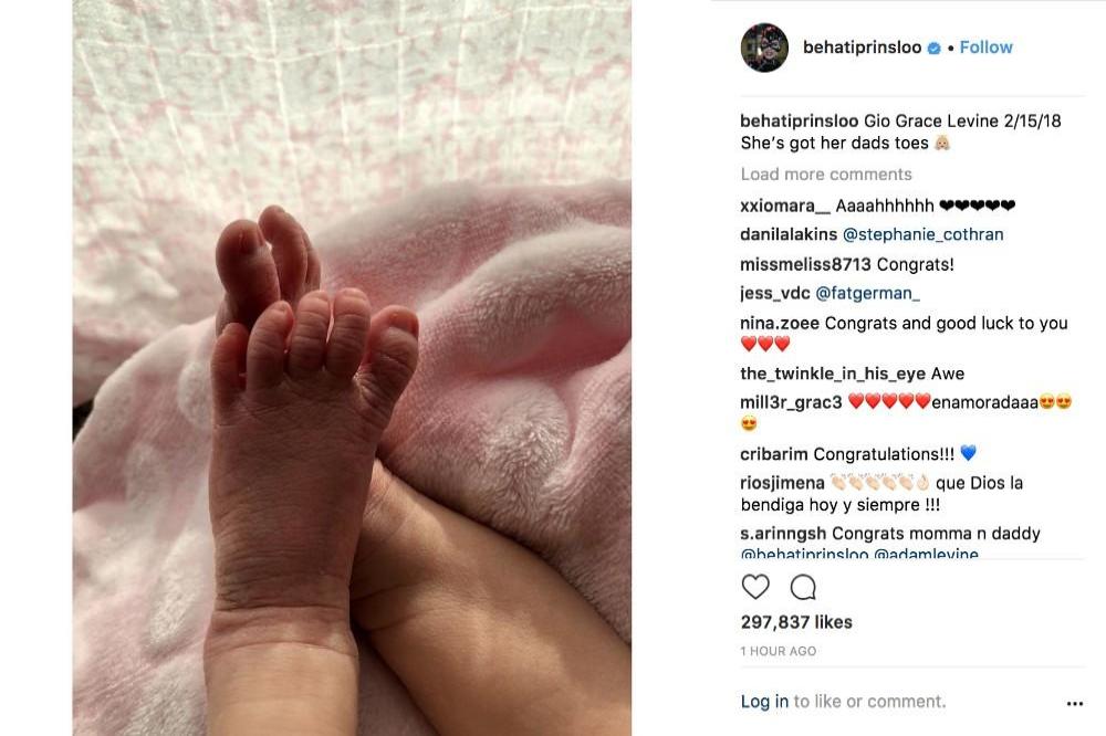 Behati Prinsloo's Instagram (c) post of daughter Gio Grace