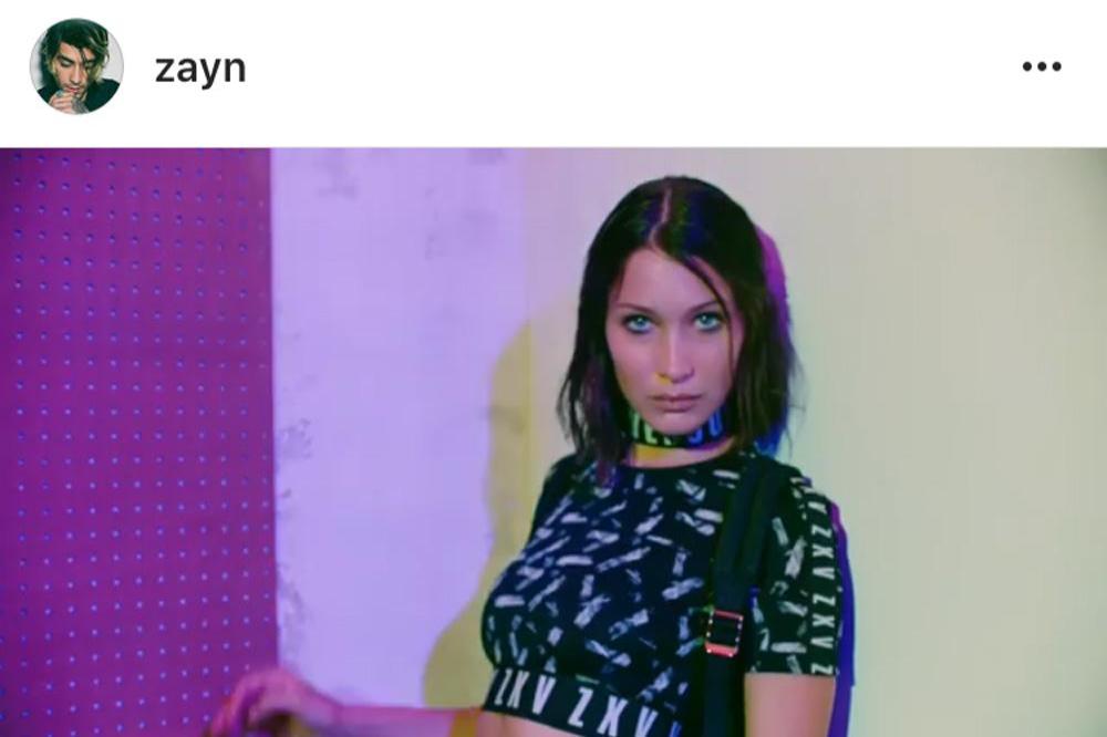 Bella Hadid in Zayn's Versus Versace commercial (c) Instagram