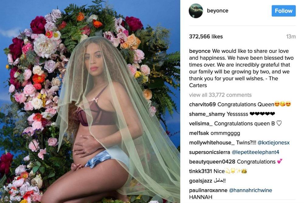 Beyonce's baby announcement (c) Instagram
