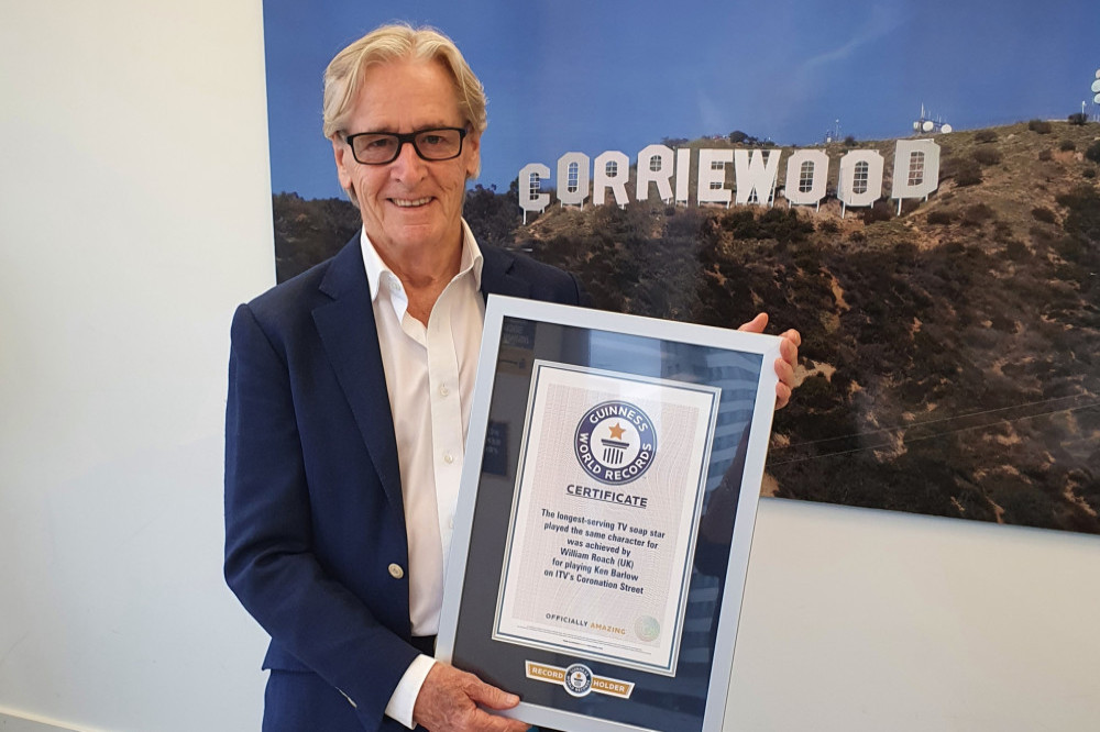 Bill Roache with his Guinness World Record