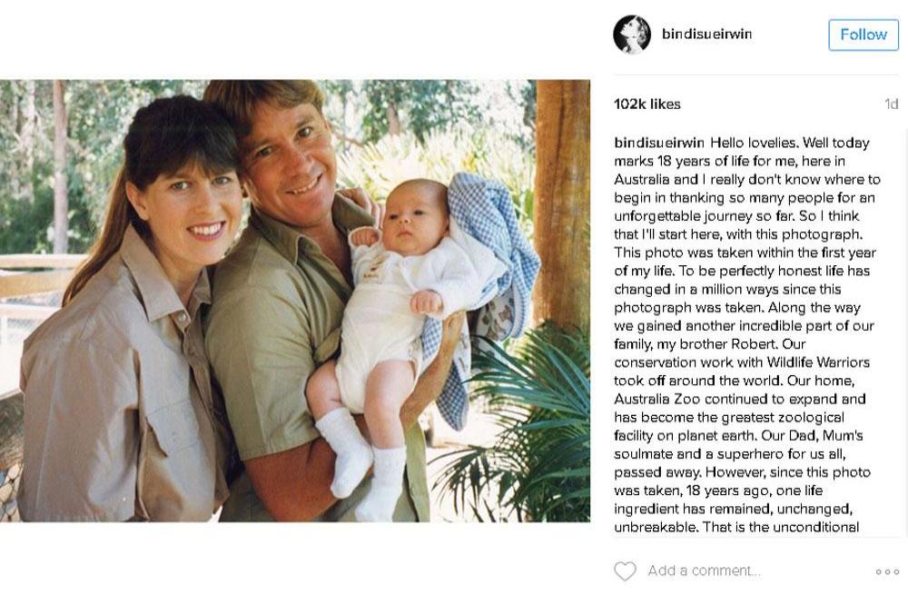 Bindi Irwin and her parents (c) Instagram