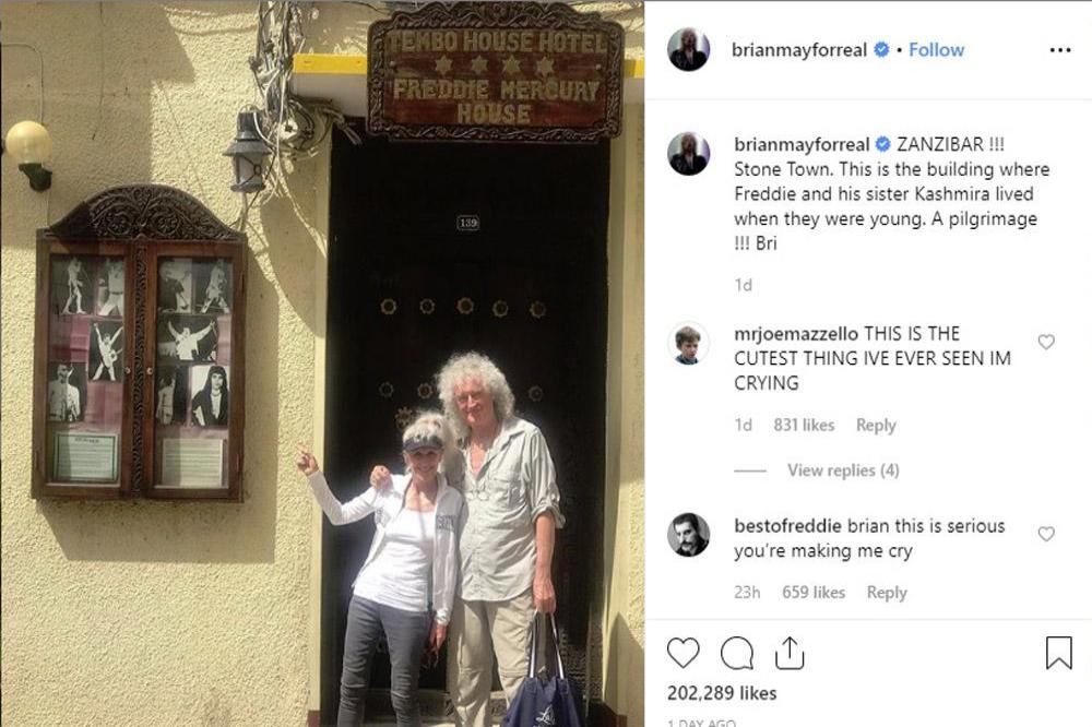 Brian May and Anita Dobson (c) Instagram