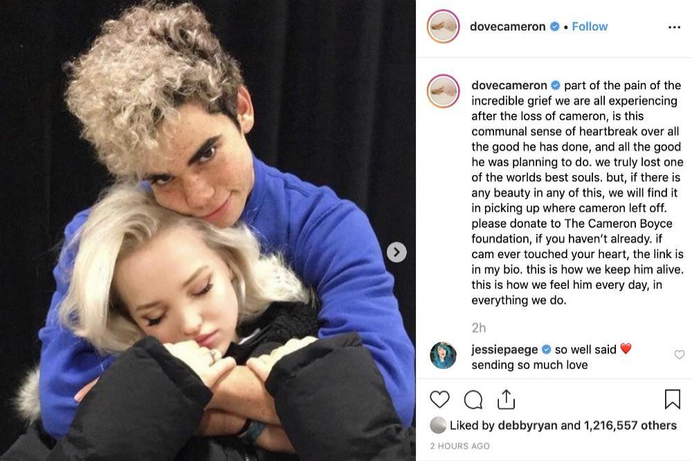 Dove Cameron Urges Fans To Donate To Cameron Boyce Foundation