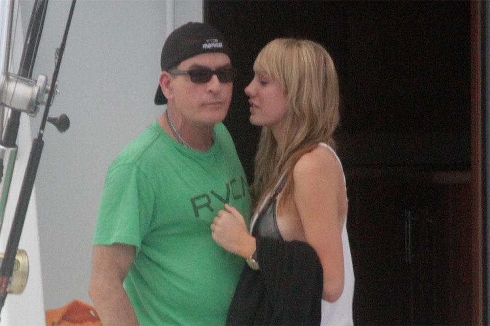 Charlie Sheen and Brett Rossi in 2013