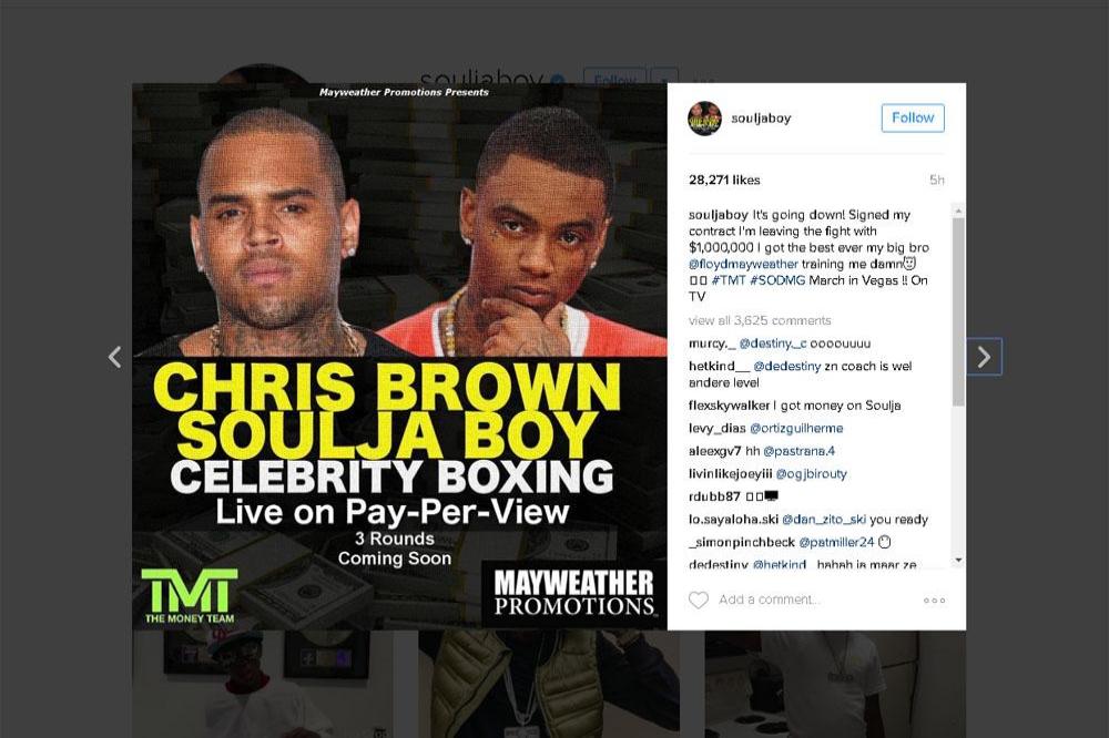 Soulja Boy and Chris Brown fight poster via Instagram